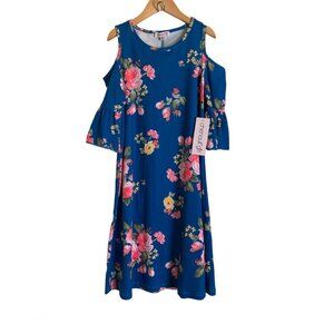 🆕 Cold Shoulder Floral Swing Dress Size 12 NWT